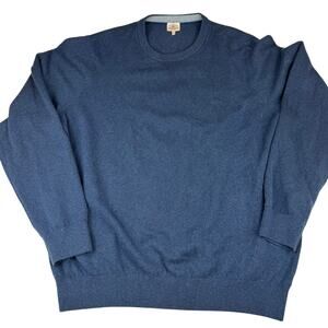 Faherty Blue Crewneck Sweater XXL Organic Cotton